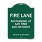 Signmission Wisconsin Fire Lane No Parking Anytime Day or Night, Green & White Alum, 18" x 24", GW-1824-22702 A-DES-GW-1824-22702 - alternate 1